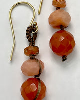 Coral, Carnelian, Sunstone Earrings