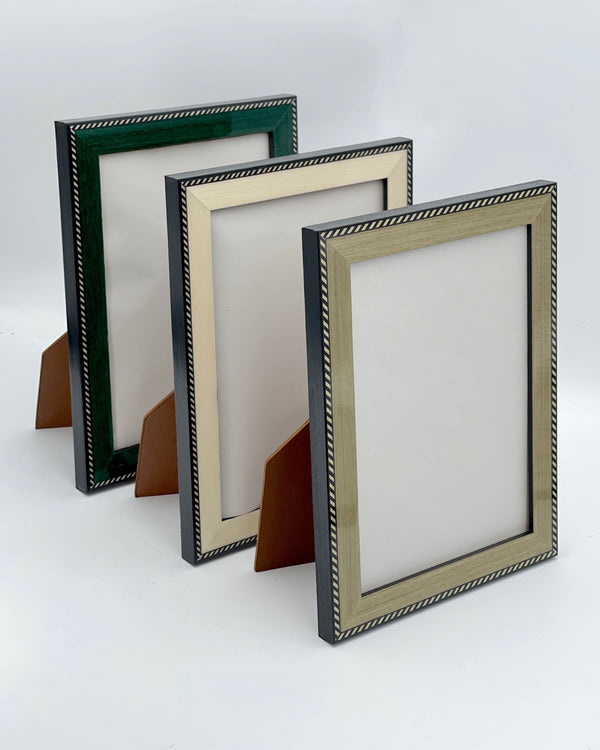 Narrow Braid-Border Wood Frame