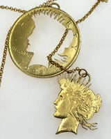 Stacey Lee Webber Peace Dollar Vermeil Necklace.