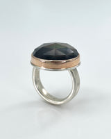 Jamie Joseph Rock Crystal over Black Mother of Pearl Ring