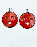 Large Circle Enamel Earrings