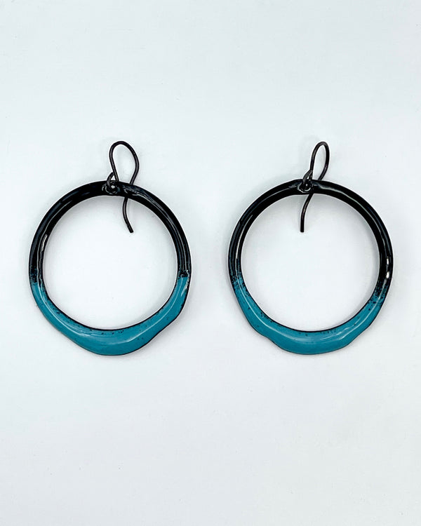 Round Dipped Washer Enamel Earrings