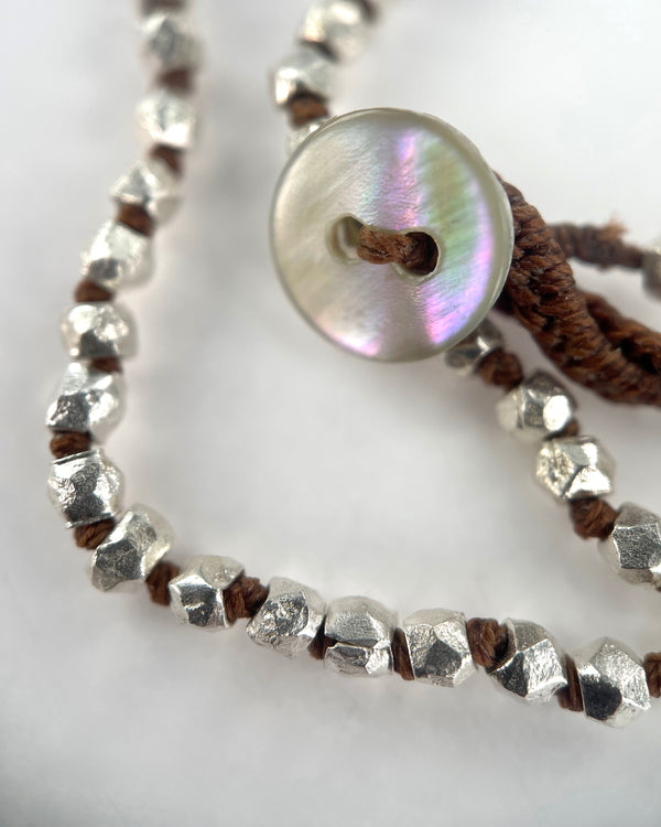 Silver Knotted Bead Necklaces