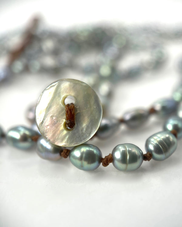 Tiny Gray Pearl Necklace