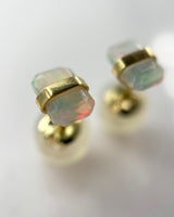 Melissa Joy Manning Bezel Wrapped Emerald Cut Stone Earrings