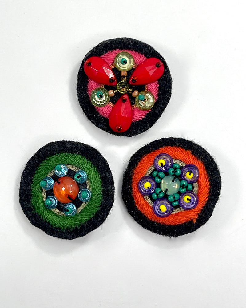 Embroidered Brooches