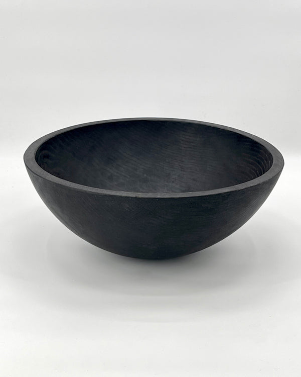 Black Ebonized Round Wooden Bowls